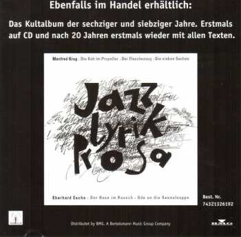 CD Various: Jazz - Lyrik - Prosa 178743