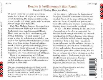 CD Various: Koraler & Bröllopsmusik Från Runö 534058