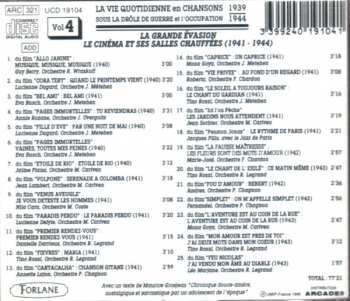 CD Various: La Vie Quotidienne En Chansons Sous La Drôle de Guerre Et L'Occupation 1939 - 1944 (Vol. 4) 248508