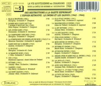 CD Various: La Vie Quotidienne En Chansons Sous La Drôle de Guerre Et L'Occupation 1939 - 1944 (Vol. 5) 307396