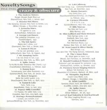CD Various: NoveltySongs (1914-1946 - Crazy & Obscure) 506726