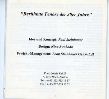 CD Various: Operntheater (Berühmte Tenöre Der 30er Jahre)