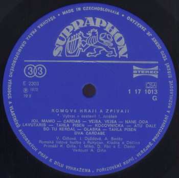 LP Various: Romové Hrají A Zpívají 82791