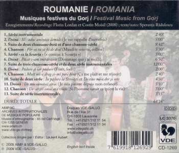 CD Various: Roumanie / Romania: Musiques Festives Du Gorj / Festival Music From Gorj 238403
