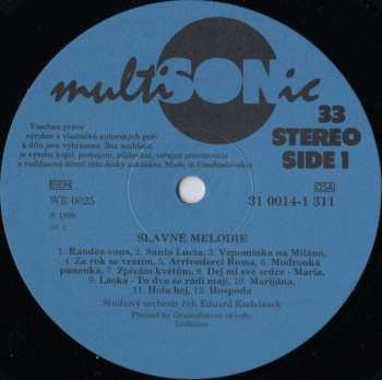 LP Various: Slavné Melodie 25 Evergreenů 309850