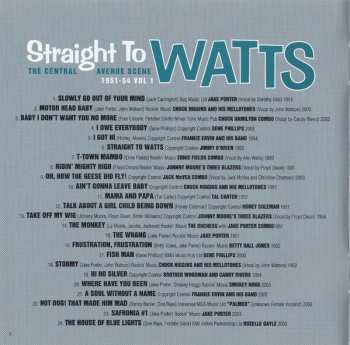CD Various: Straight To Watts: The Central Avenue Scene 1951-54 Vol 1  220818