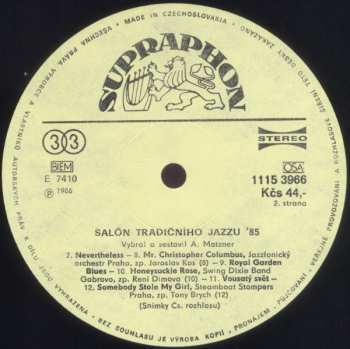 LP Various: Traditional Jazz Salon '85 50436