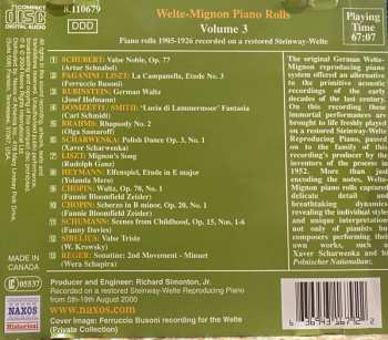 CD Various: Welte-Mignon Piano Rolls Volume 3 360001