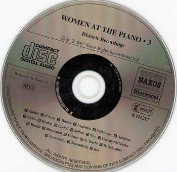 CD Various: Women At The Piano • An Anthology Of Historic Performances • Volume 3 265845