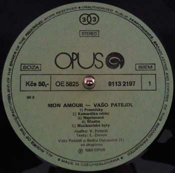 LP Vašo Patejdl: Mon Amour