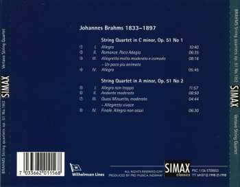 CD Johannes Brahms: String Quartets Op.51  No.1 & 2