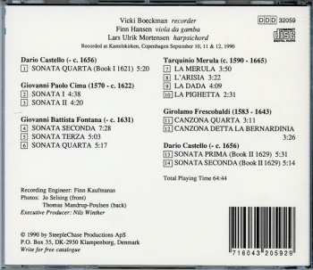 CD Vicki Boeckman: Early Italian Baroque: Frescobaldi Castello Fontana Merula Cima 514679