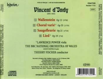 CD Vincent d'Indy: Wallenstein • Saugefleurie • Choral Varié • Lied 337496