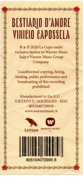 EP Vinicio Capossela: Bestiario D'amore