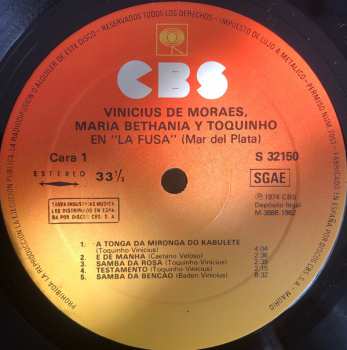 LP Vinicius de Moraes: En "La Fusa" (Mar Del Plata) LTD 415336