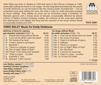CD Virko Baley: Music For Emily Dickinson (Ten Songs Without Words - Uniforms Of Snow) 490546