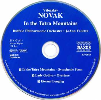 CD Vítězslav Novák: In The Tatra Mountains / Lady Godiva Overture / Eternal Longing 192611