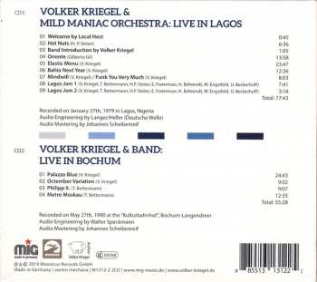 2CD Volker Kriegel: Two Concerts - Lagos 79 / Bochum 90 101215