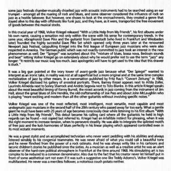 CD Volker Kriegel: With A Little Help From My Friends