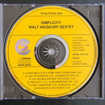 CD Walt Weiskopf Sextet: Simplicity 519214