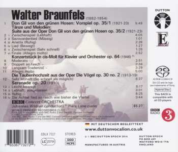 SACD Walter Braunfels: Volume 3: Konzertstück For Piano And Orchestra / Don Gil Von Den Grünen Hosen: Suite / Die Taubenhochzeit / Don Gil Prelude / Serenade 489575