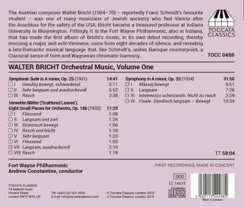 CD Walter Bricht: Orchestral Music, Volume One 112032