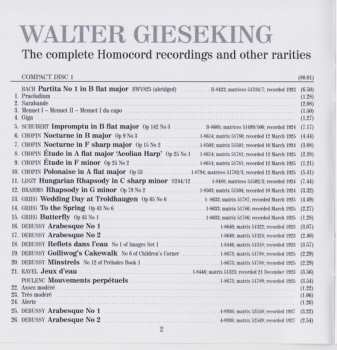 2CD Walter Gieseking: The Complete Homocord Recordings And Other Rarities 316485