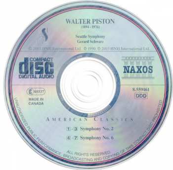 CD Walter Piston: Symphonies Nos. 2 And 6 242975
