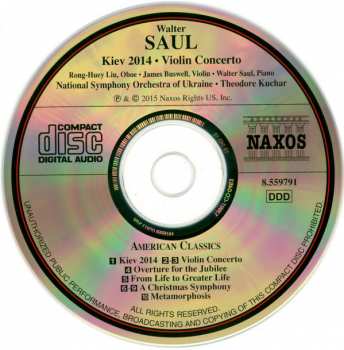 CD Walter Saul: Kiev 2014 / Violin Concerto / A Christmas Symphony / Metamorphosis 308079