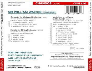 CD Sir William Walton: Viola Concerto, Sonata For String Orchestra, Hindemith Variations 456395