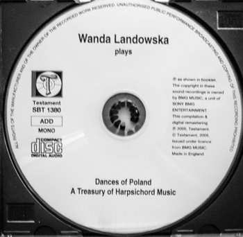 CD Wanda Landowska: Dances Of Ancient Poland • A Treasury Of Harpsichord Music 316120