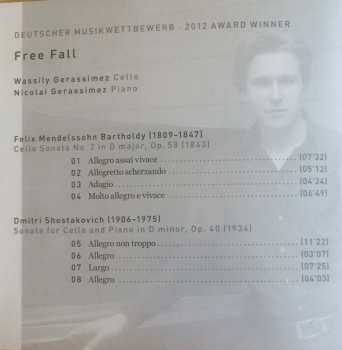 CD Wassily Gerassimez: Free Fall (Works For Cello And Piano By F. Mendelssohn, D. Shostakovich, W. Gerassimez & F. Say) 340668