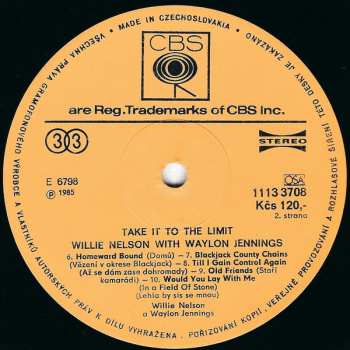 LP Waylon Jennings & Willie Nelson: Take It To The Limit 70393