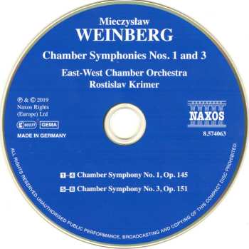 CD Mieczysław Weinberg: Chamber Symphonies Nos. 1 And 3 489916