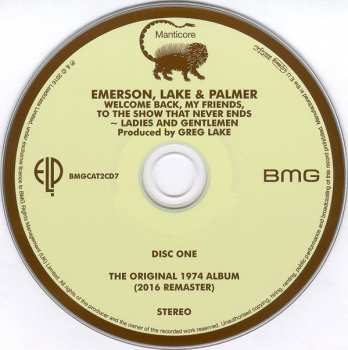 2CD Emerson, Lake & Palmer: Welcome Back, My Friends, To The Show That Never Ends - Ladies And Gentlemen DLX 39875