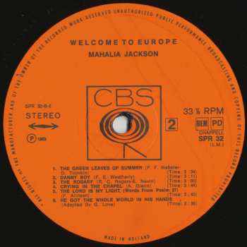 LP Mahalia Jackson: Welcome To Europe 370921