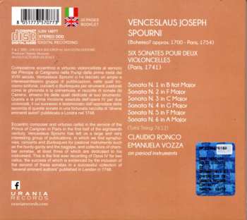 CD Wenceslaus Spourni: Sonates Op.IV Pour Deux Violoncelles 184179