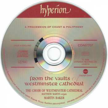 CD Westminster Cathedral Choir: A Procession Of Chant & Polyphony From The Vaults Of Westminster Cathedral 352233