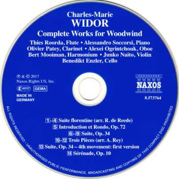 CD Charles-Marie Widor: Suite Florentine: Complete Works For Woodwind 508047