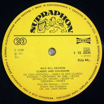 LP Wild Bill Davison: Wild Bill Davison & Classic Jazz Collegium 512684