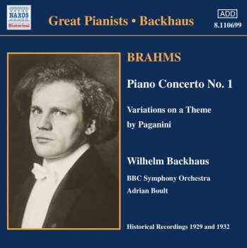 CD Wilhelm Backhaus: Piano Concerto No.1 496379