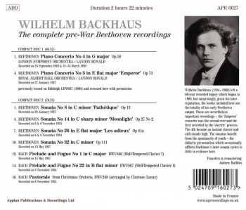2CD Wilhelm Backhaus: The Complete Pre-War Beethoven Recordings 321213
