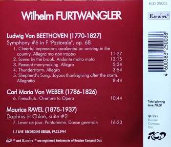 CD Wilhelm Furtwängler: Beethoven: Symphony No.6 "Pastorale". Weber: Freischutz. Overture. Ravel: Daphnis Et Chloe. Suite No.2 152216