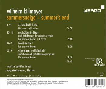 CD Wilhelm Killmayer: Sommersneige - Summer's End 333406