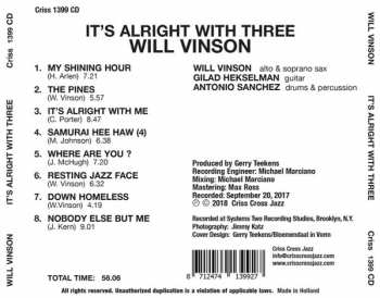 CD Will Vinson: It's Alright With Three 353280