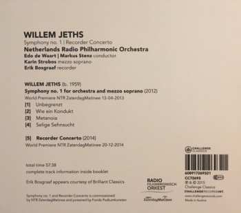 CD Willem Jeths: Symphony no. 1 | Recorder Concerto 316821