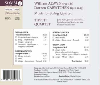 CD William Alwyn: Music For String Quartet 408150