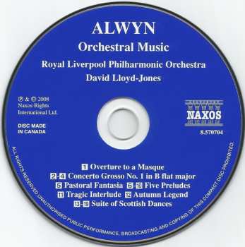 CD William Alwyn: Orchestral Music - Concerto Grosso No. 1 / Pastoral Fantasia / Five Preludes / Autumn Legend 293130