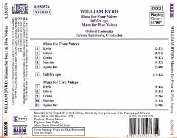 CD William Byrd: Mass For Four Voices / Mass For Five Voices / Infelix Ego 355157