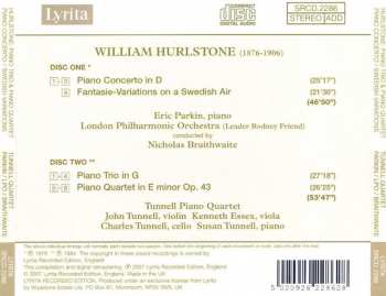 2CD William Hurlstone: Piano Concerto, Variations On A Swedish Air, Piano Quartet, Piano Trio 375577